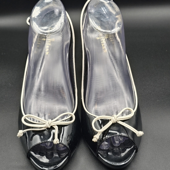 Cole Haan Black Peep-Toe Heels - 10.0 - Picture 7 of 8
